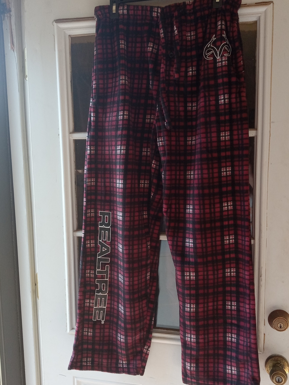 Realtree Men's Red Plaid Lounge Pants